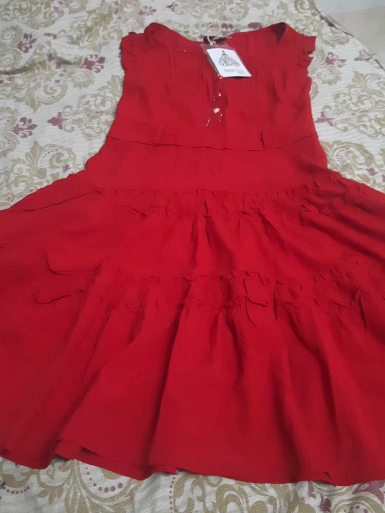 Red Tiered Dress