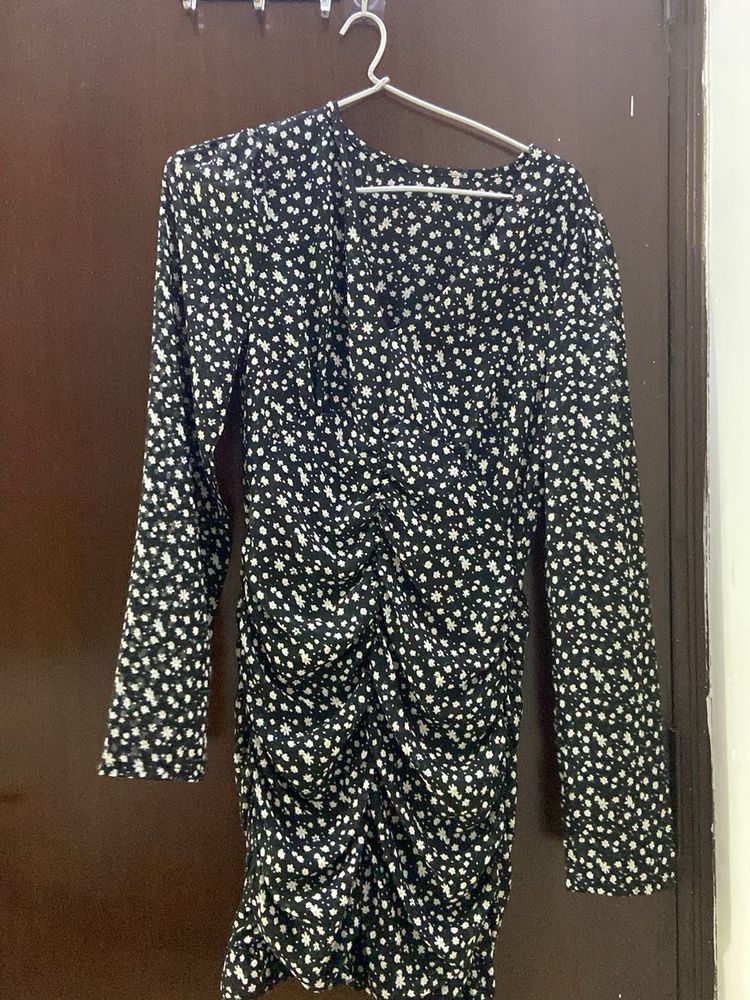 Floral Print Ruched Mini Dress