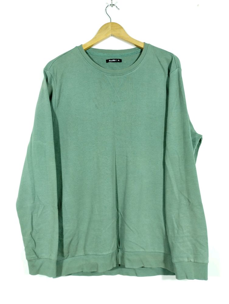 Zudio Dark Green Round Neck T-Shirts (Men)