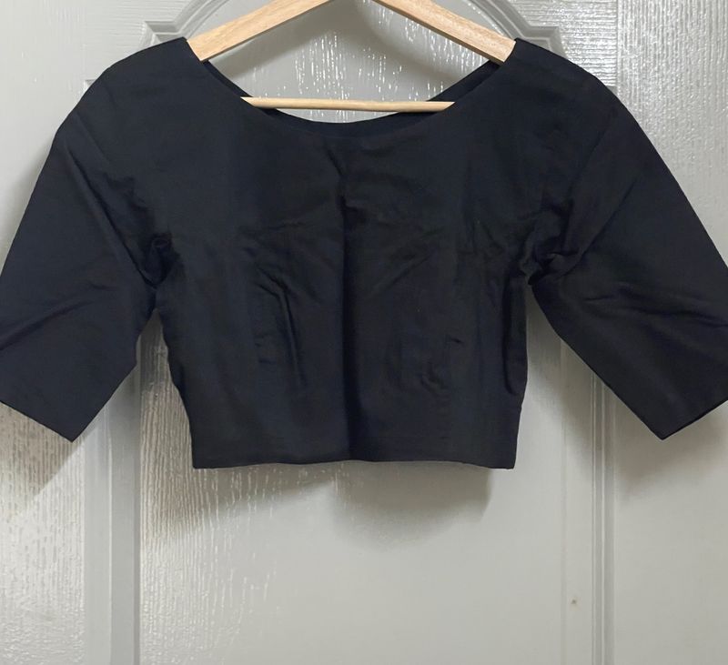 Cotton Black Blouse Sized 38