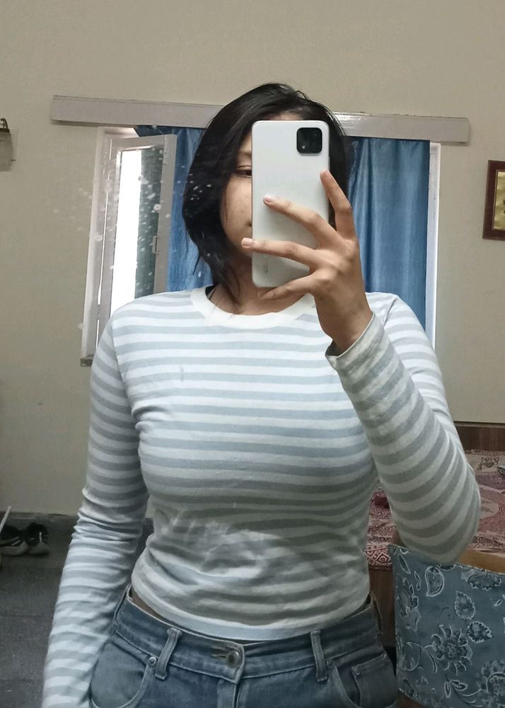 H&amp;M Ribbed Fitted Top