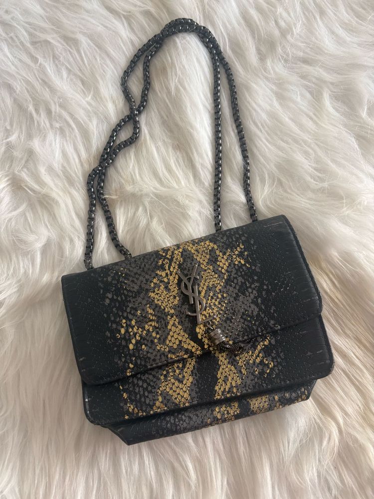 YSL Python Embossed Crossbody
