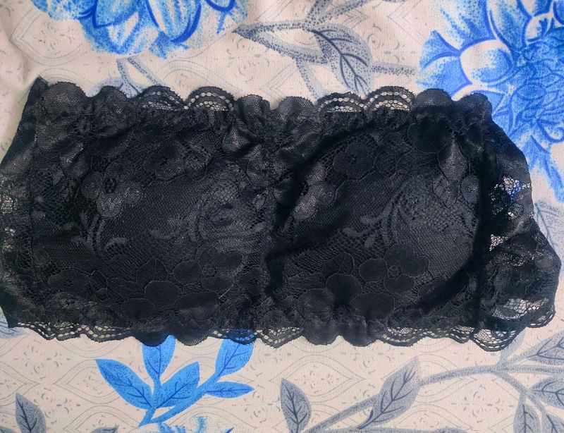 Black Lace Strapless Bra