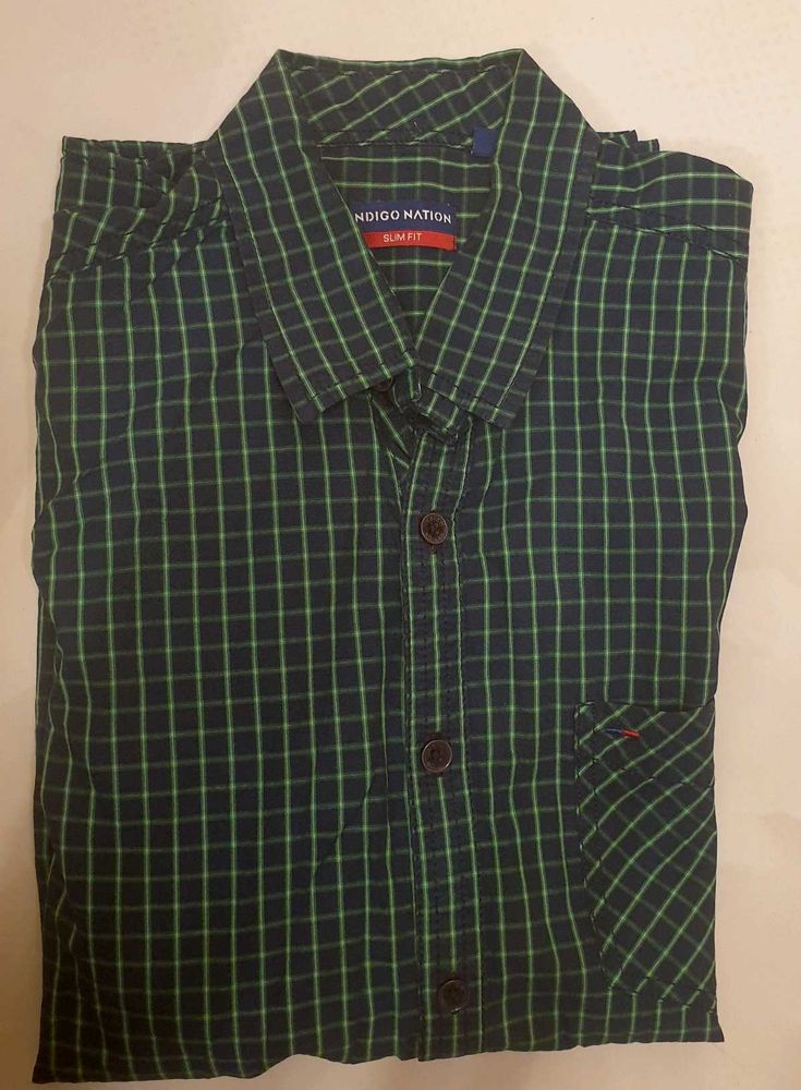 Cool CheckedIndigo Nation Shirt