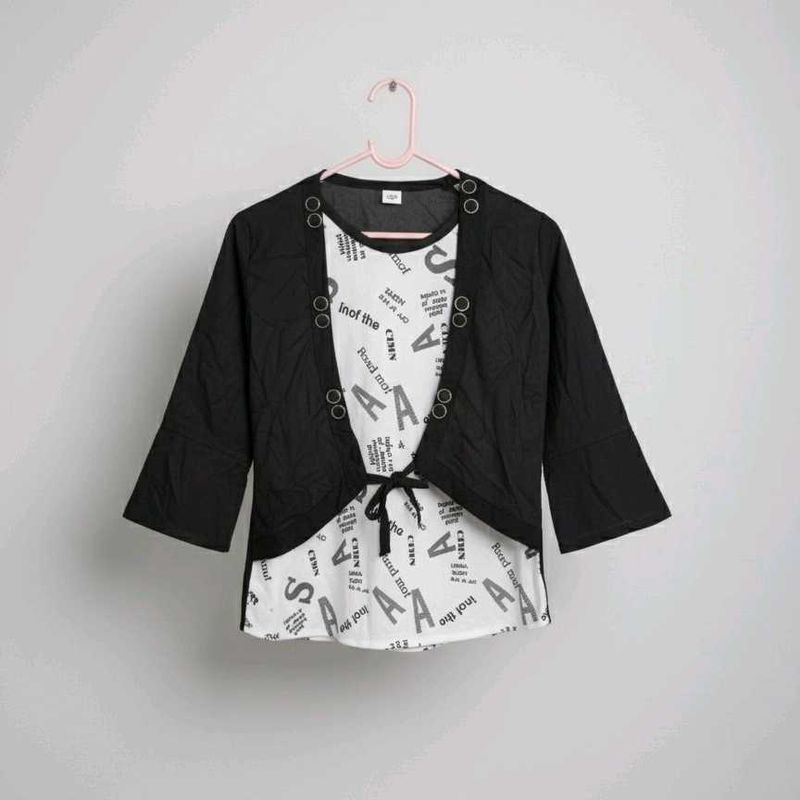 Cute Girls&#39; Top &amp; Jacket Set