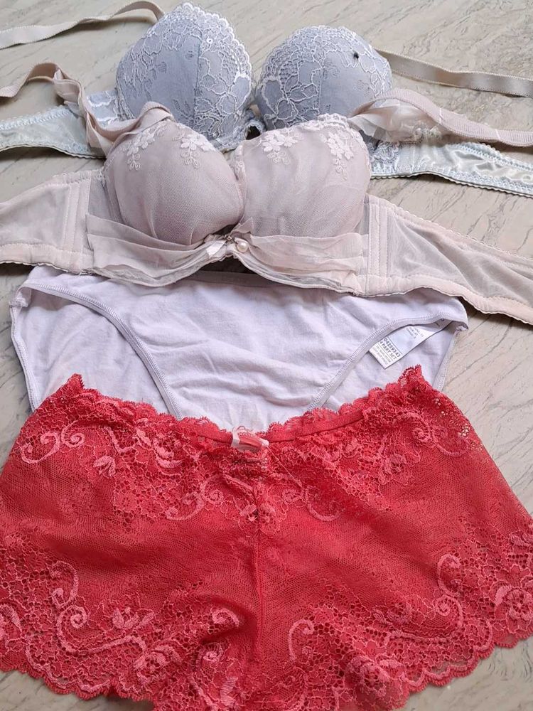 combo Of Four Imported Fabric Bra N Panty