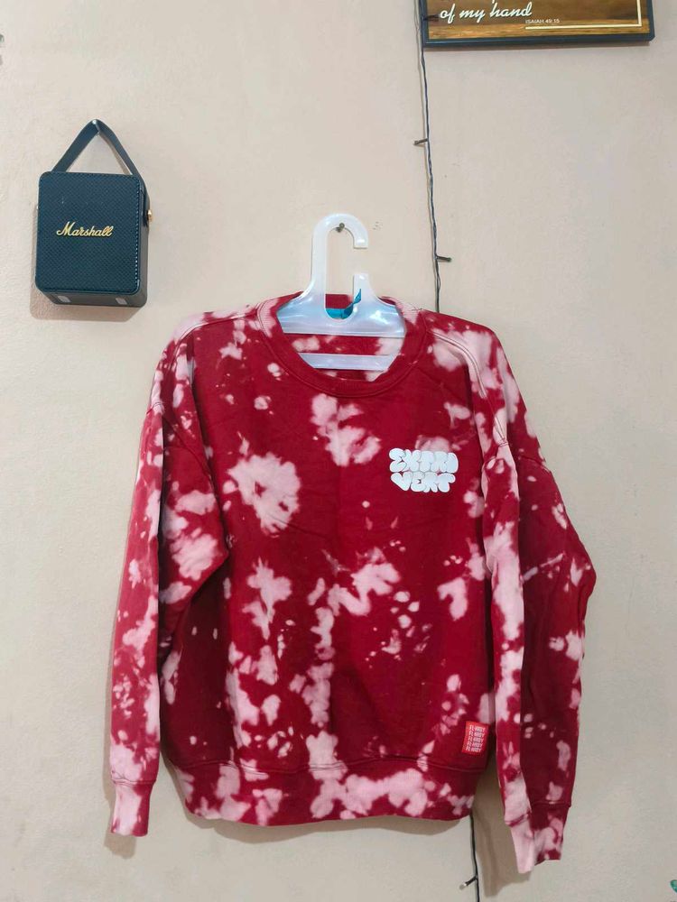 Red Tie-Dye Sweatshirt