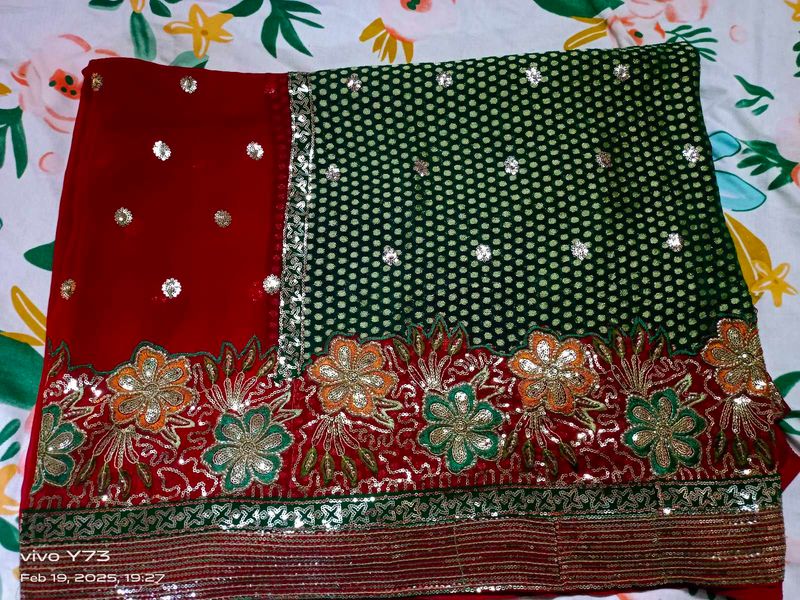 Gujarati Style Saree Sequence Work (Multi)