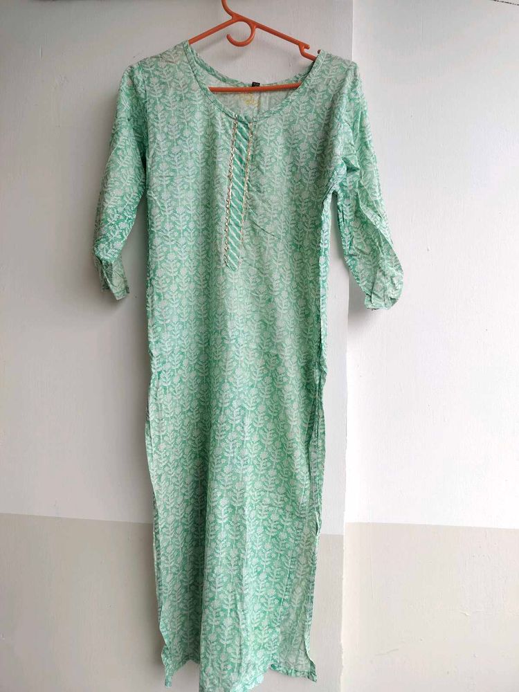 Green Colour Kurta Set