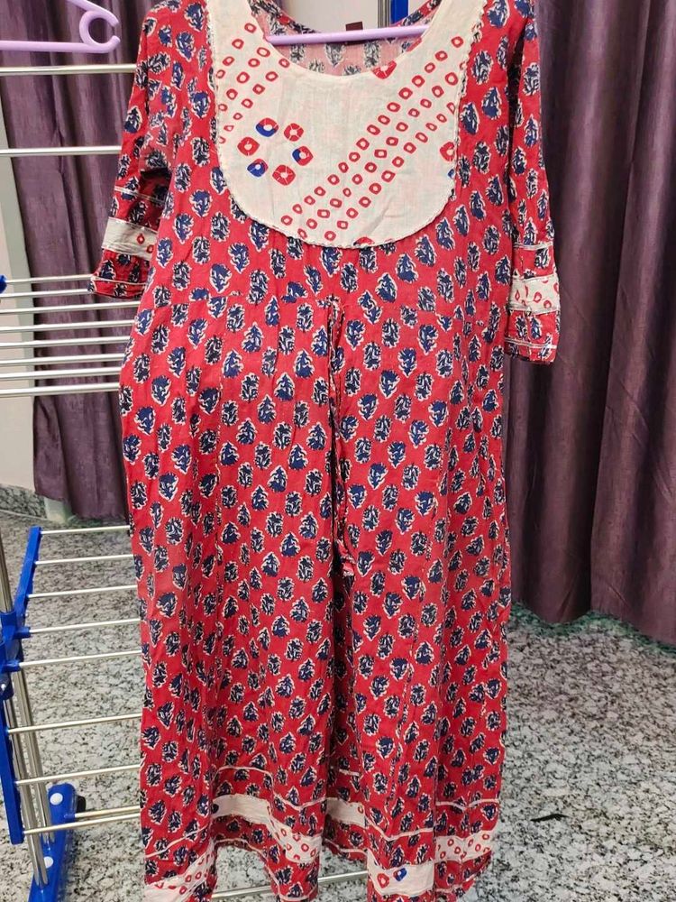 Red &amp; Blue Print Dress