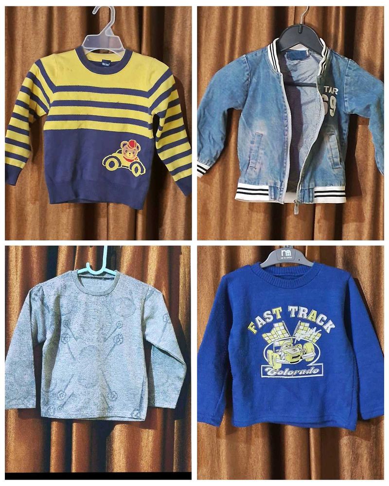 Combo Of 4,3 Sweater n A Denim Jacket Light Weight