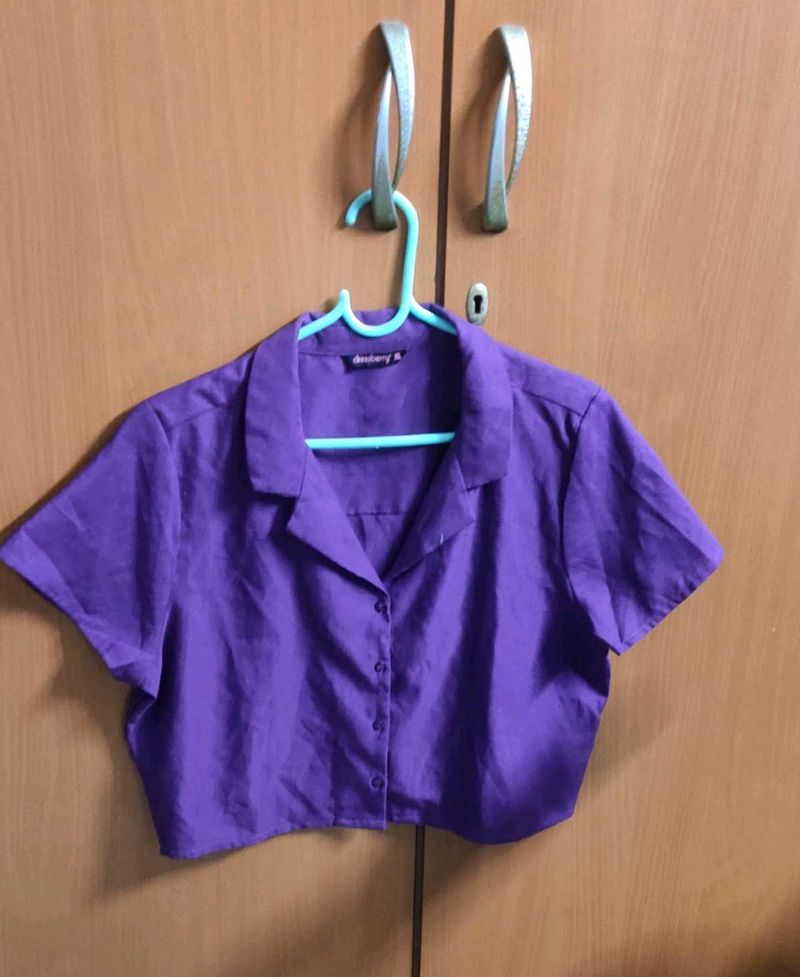 Purple Crop Top - Stylish &amp; Trendy - XL Size