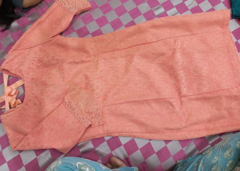 Peach Lace Dress
