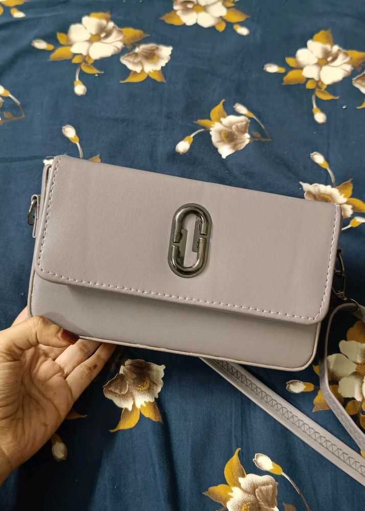 Grey Boxy Sling Bag