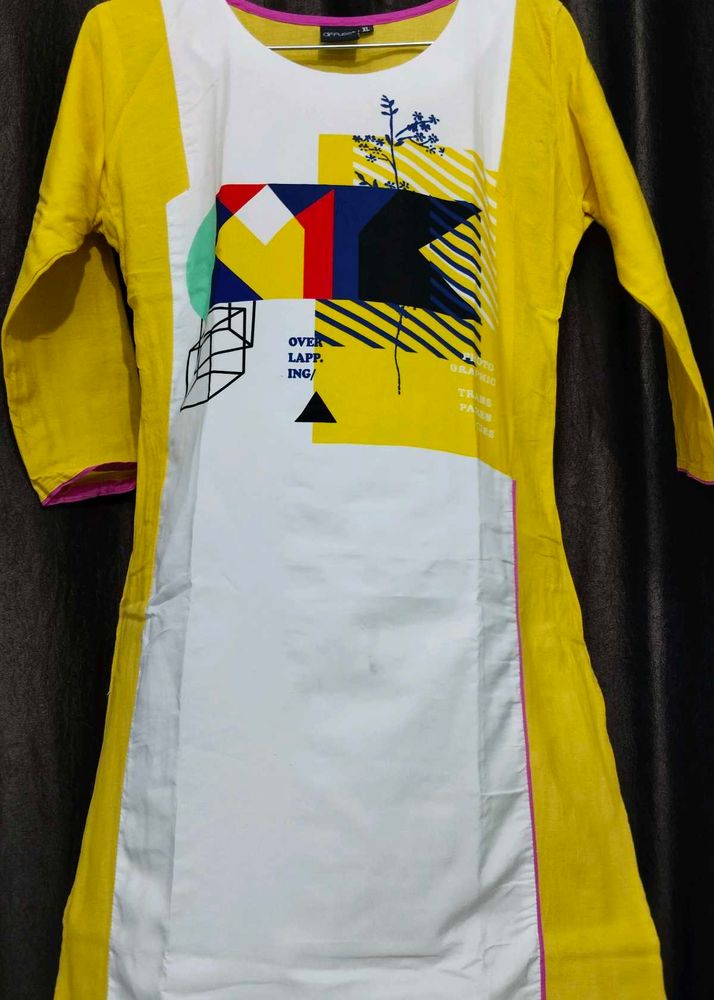 Geometric Print Yellow Tunic
