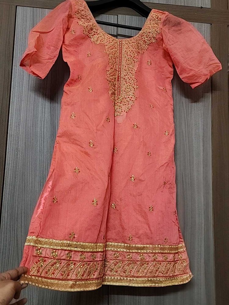 Saffron Colour Stitched Kurti