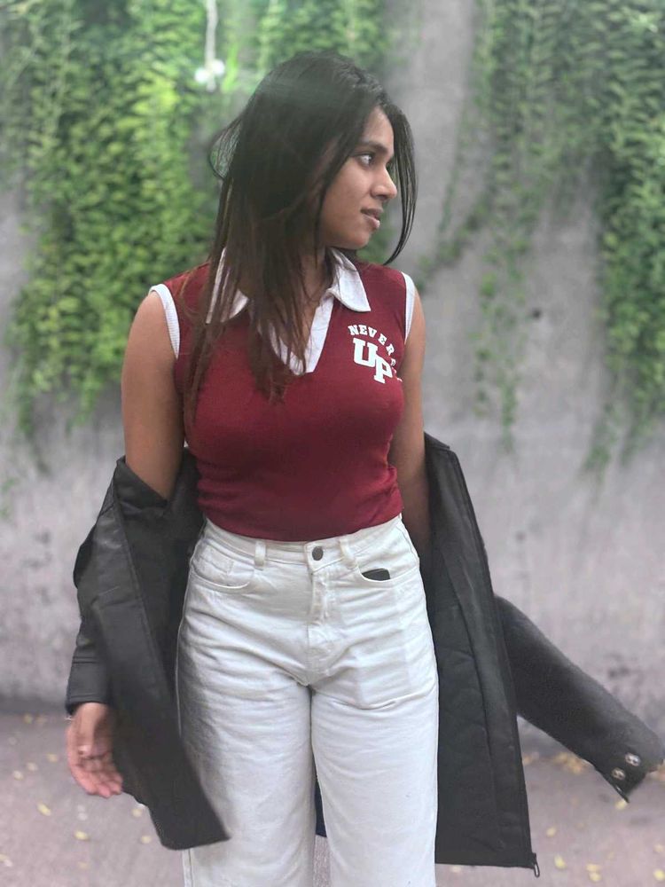 Maroon Sleeveless Top