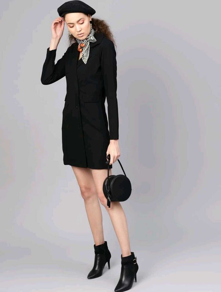 Chic Black Blazer Dress