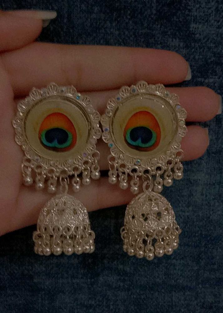 Peacock Jhumka Earrings