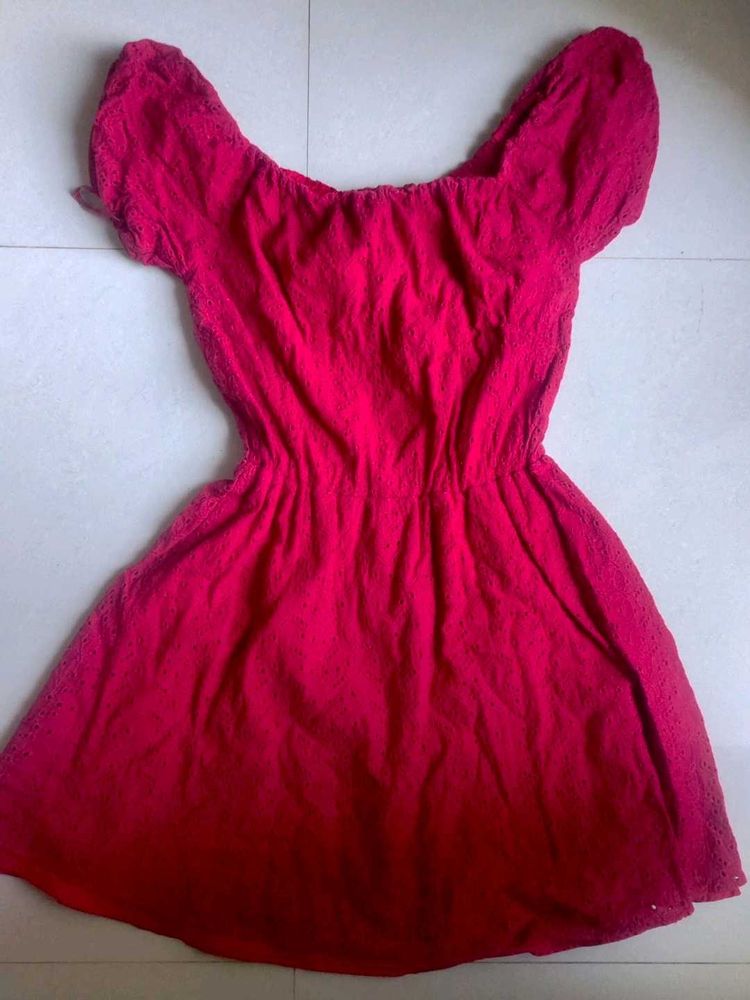❤️ Cute Eyelet Puff Sleeve Short Dress