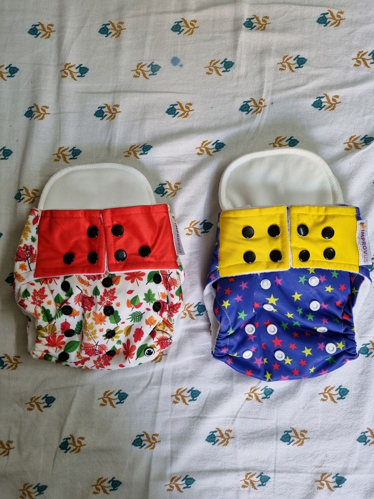 Cloth Diapers for Babies Reusable 2 Nos