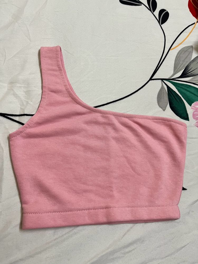 BIRCH One Shoulder Cropped Top