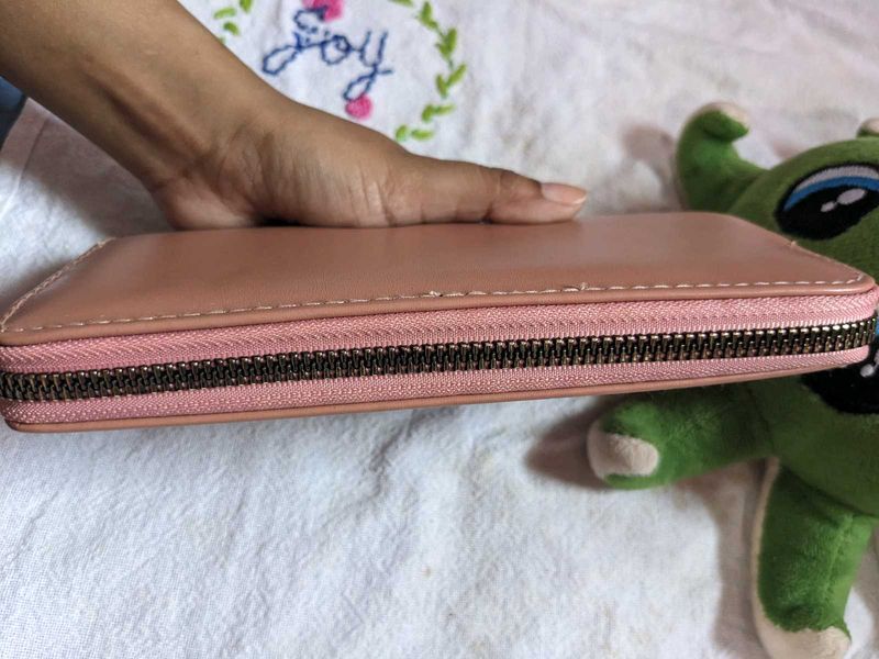 Pink Zip Around Wallet