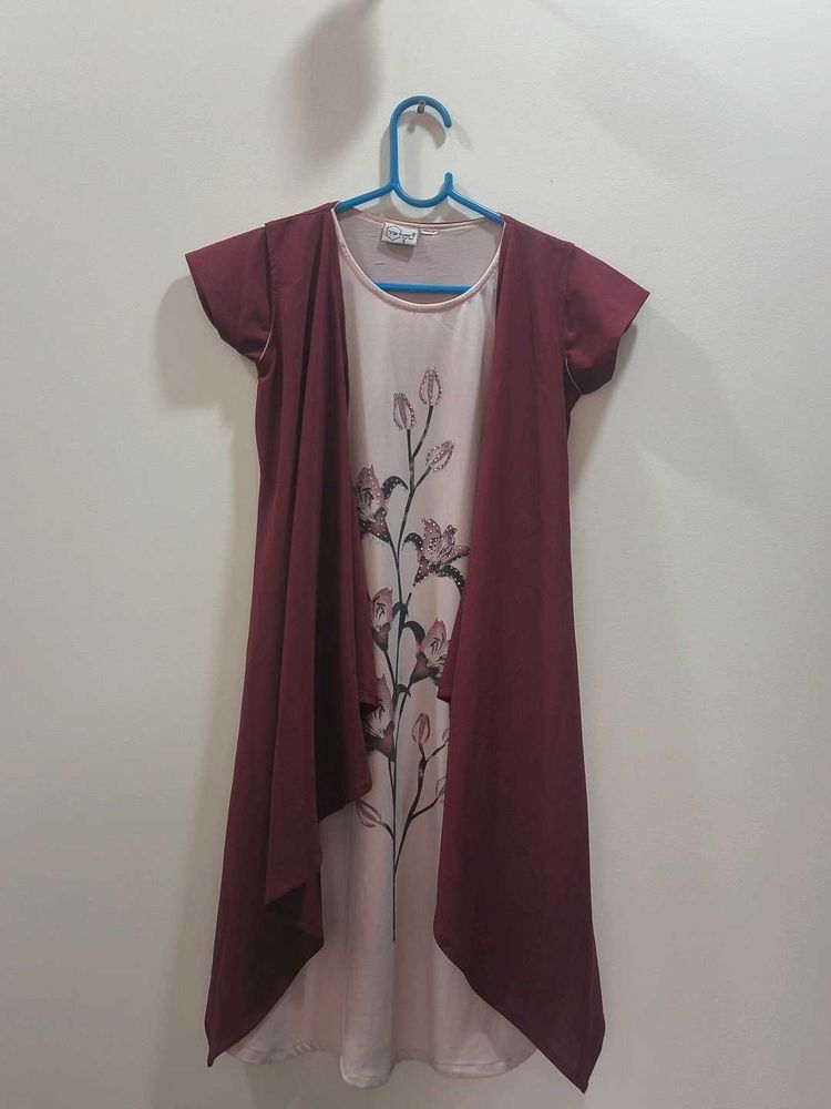 Floral Dress with Cardigan