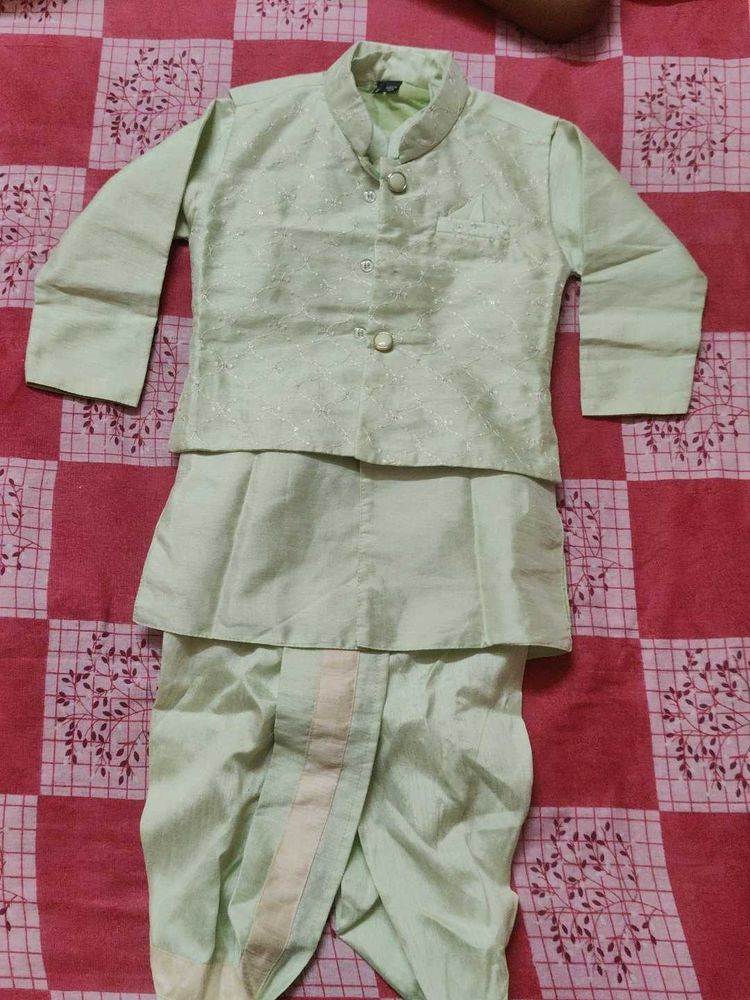 kurta dhoti pajama half jacket set