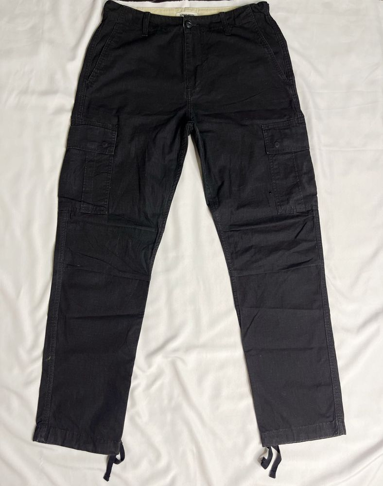 CARHARTT Black Cargo Pants with Ankle Ties