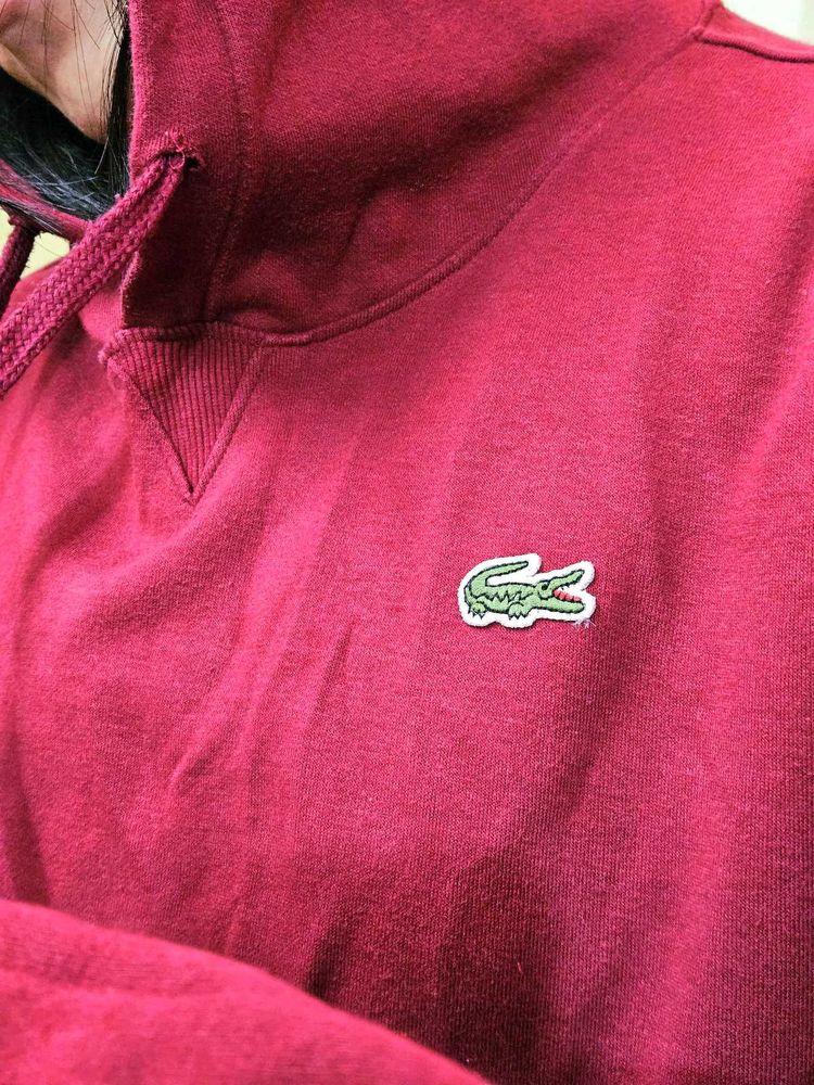 Lacoste marron color unisex hoodie
