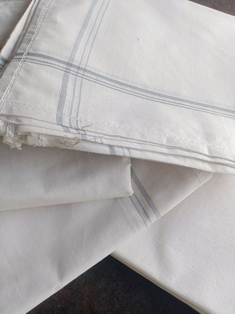 Brand New White Hanky With Border.