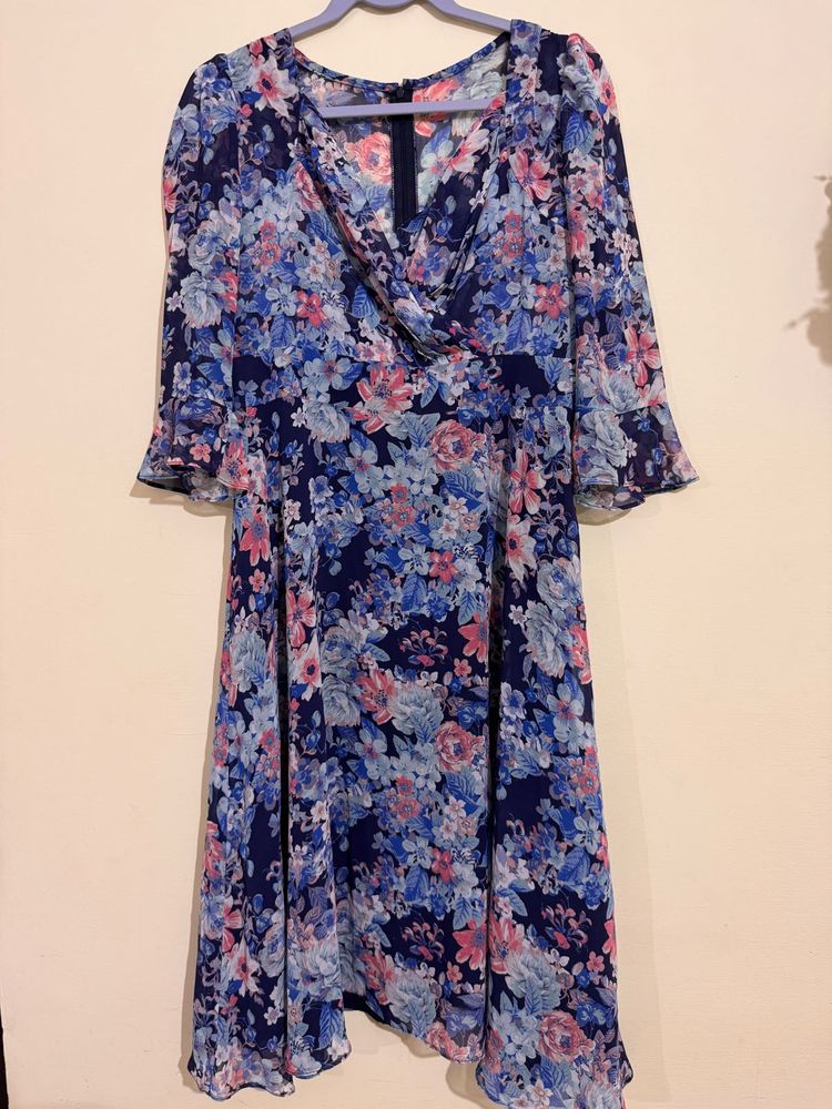 Floral Chiffon Midi Dress