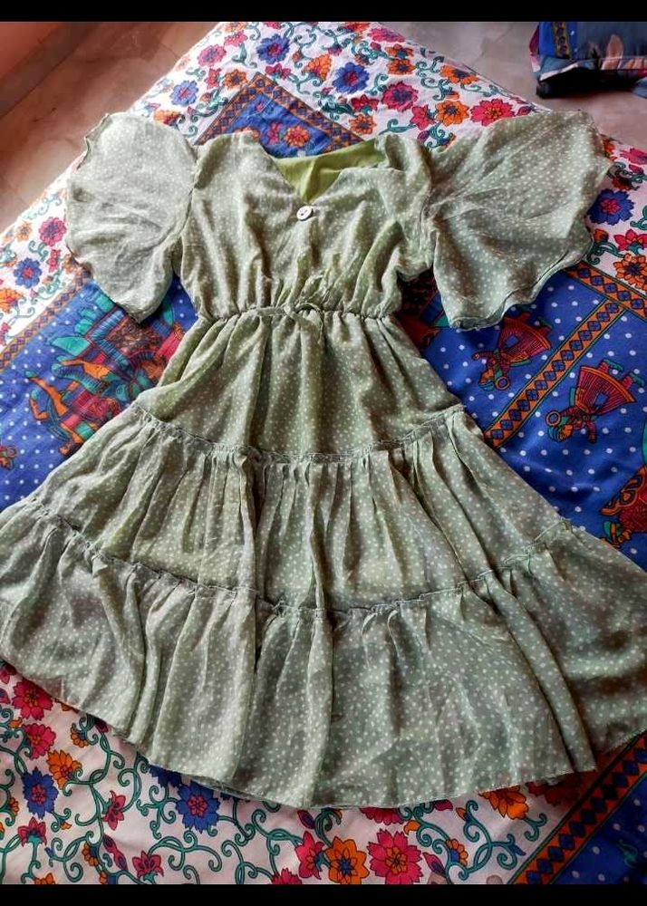 Sage Green Polka Dot Dress