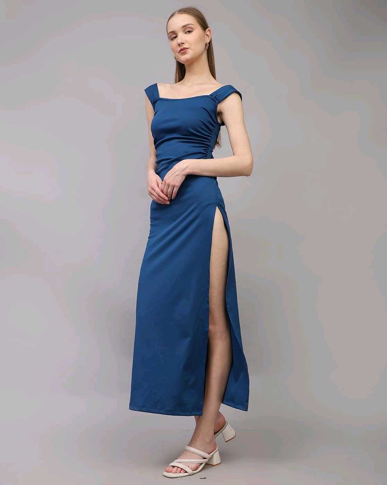 Elegant Blue Midi Dress