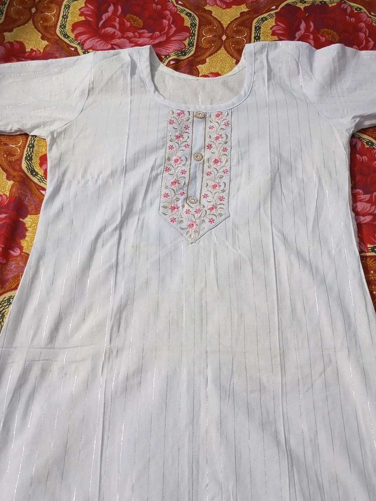 White Embroidered Tunic Dress
