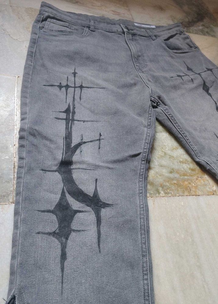 Custom Painted Denim Jeans