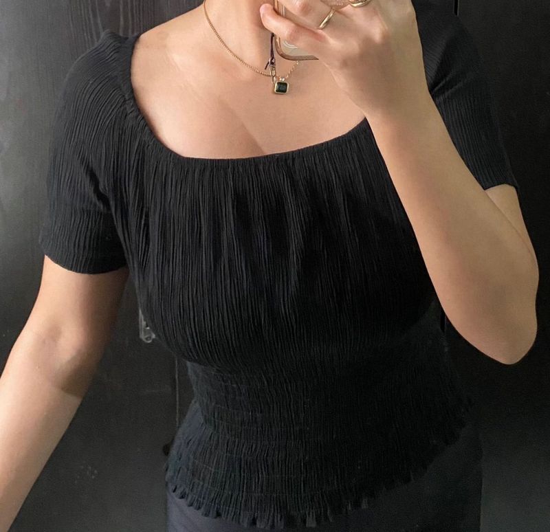 Black Ribbed Top