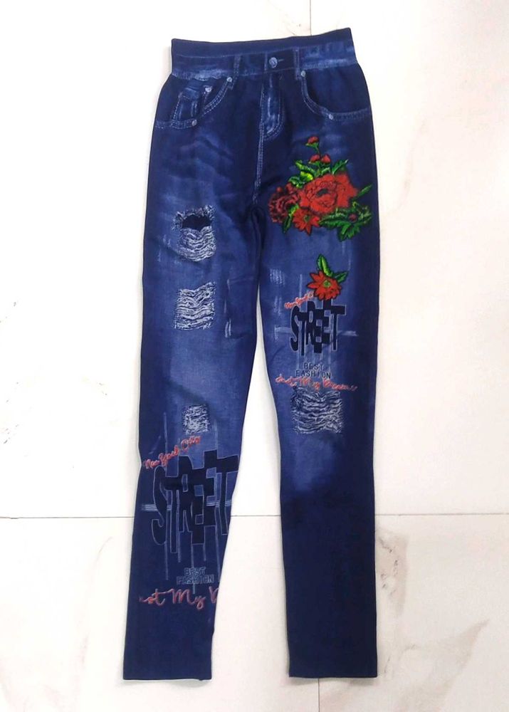 Blue Jeans Color Jeggings For Girls And Women
