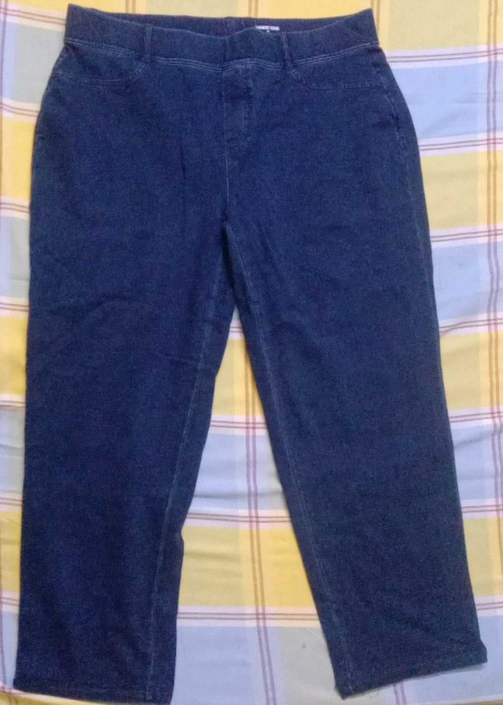 Dark Wash Denim Pull-On Pants