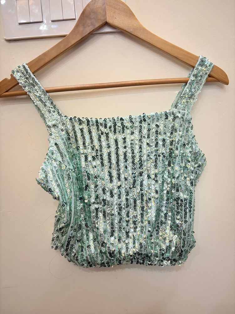 Sequin Party Crop Top
