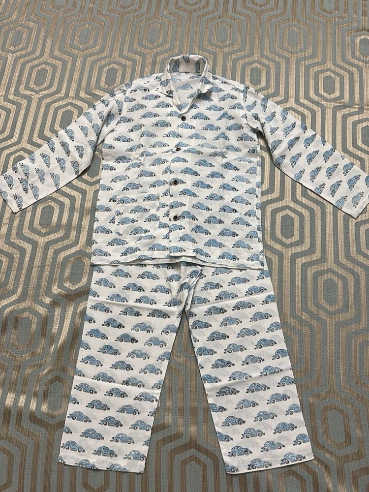 Cute Car Print Pajama Set