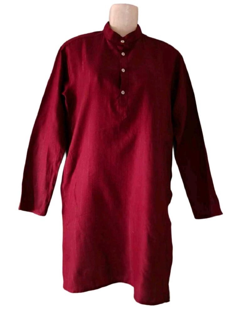 Maroon Cotton Kurta