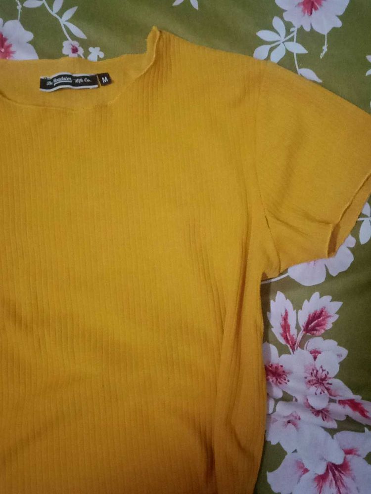 Yellow Ribbed T-Shirt