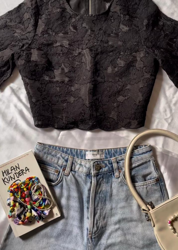 Black Floral Lace Top