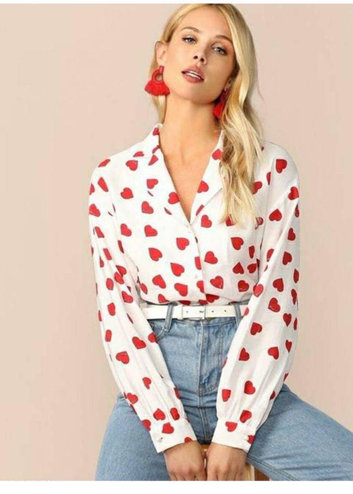 Korean Heart Printed Shirt For Super Sale