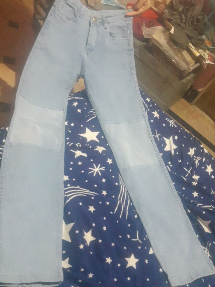 Plain Blue Straight Jeans