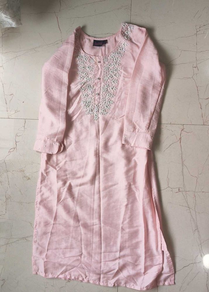 Beautiful Beads embroidery pink kurta