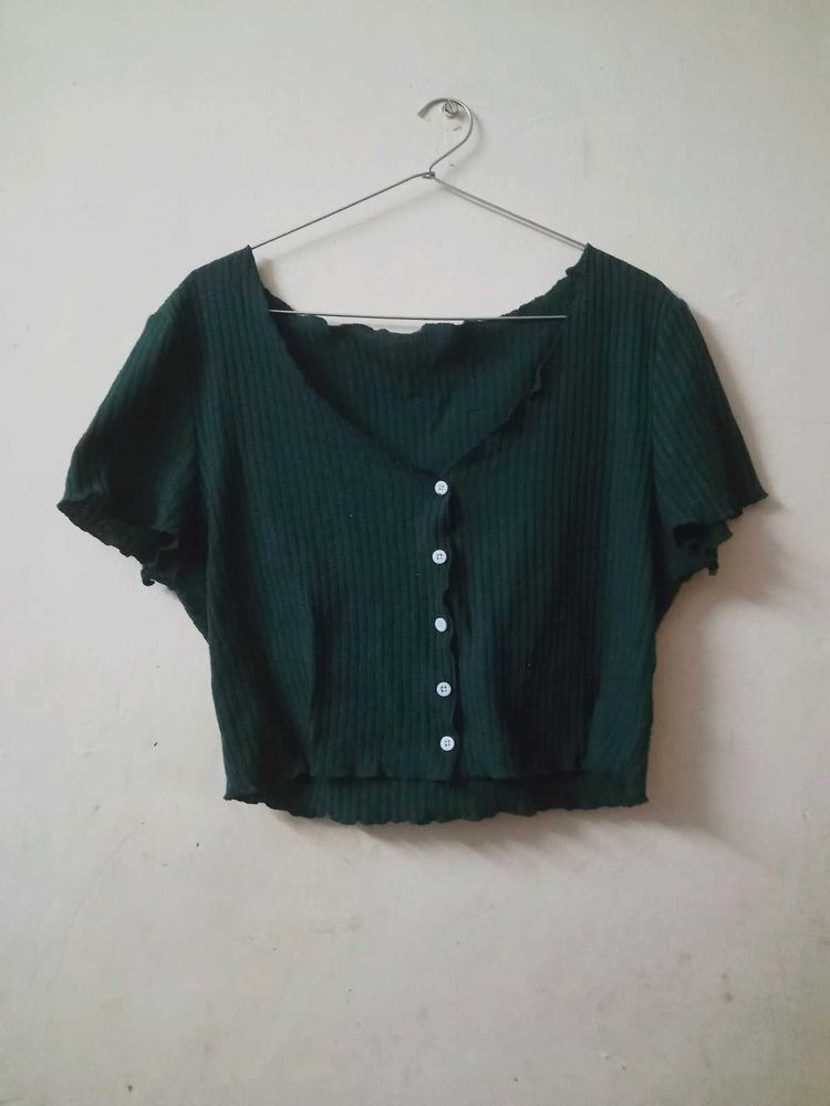Cute Green Crop Top