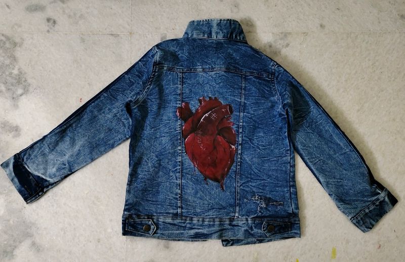 heart denim jacket